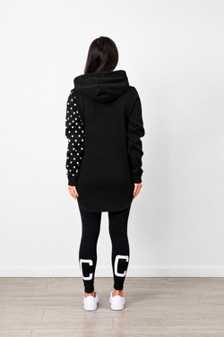 POLKA DOT HOODY BLACK