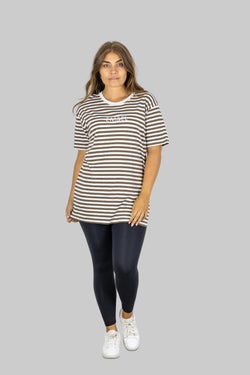 BEN STRIPE TEE BROWN