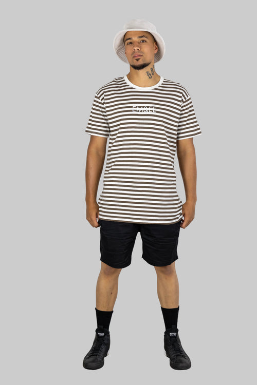 BEN STRIPE TEE BROWN