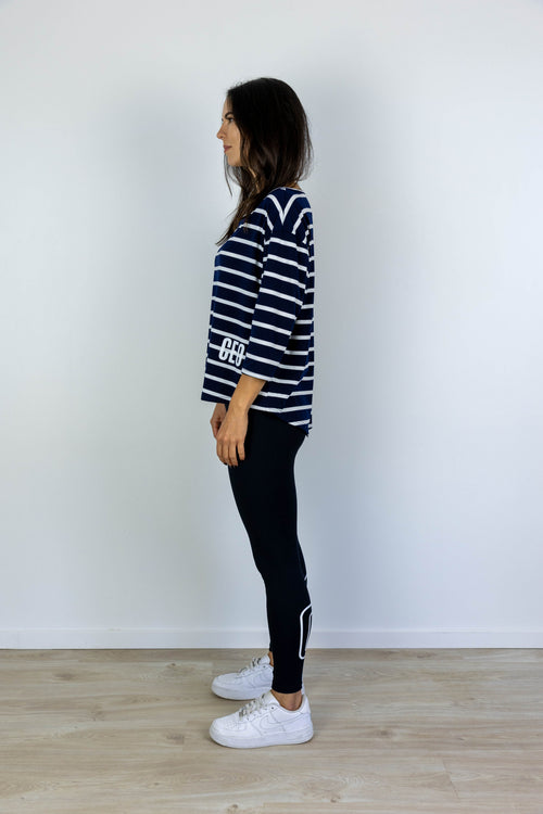 CEO MODE TEE NAVY STRIPE