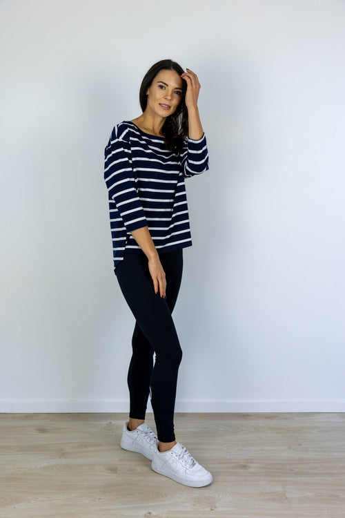 CEO MODE TEE NAVY STRIPE