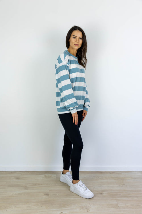 COASTAL STRIPE LONGSLEEVE TEAL
