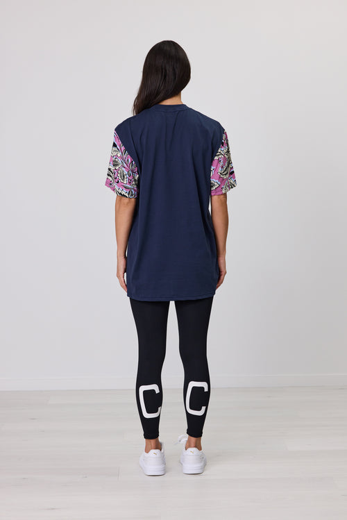 PAISLEY PULSE TEE NAVY