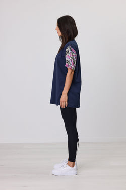 PAISLEY PULSE TEE NAVY