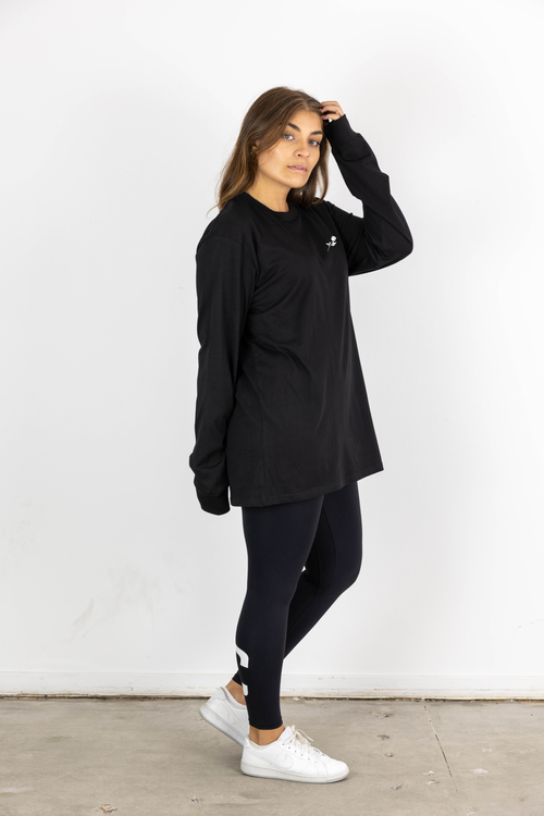 JANUARY ROSE LONGSLEEVE TEE BLACK