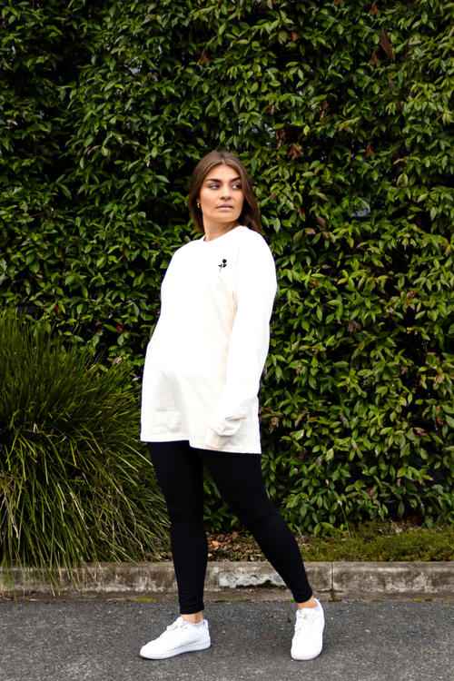 FEBRUARY ROSE LONGSLEEVE TEE CREAM