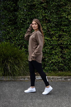 MARCH ROSE LONGSLEEVE TEE BROWN